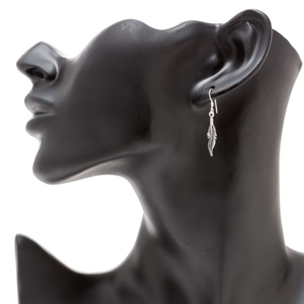 Pendientes Gancho Pluma en Plata de Ley - Imagen 2