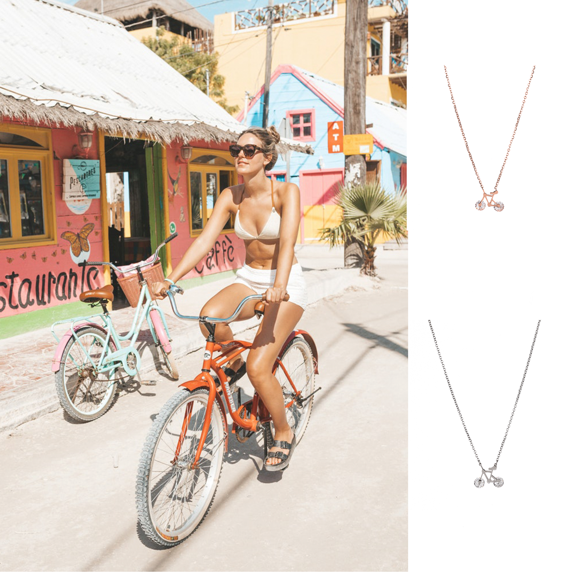 colgante bicicleta acero