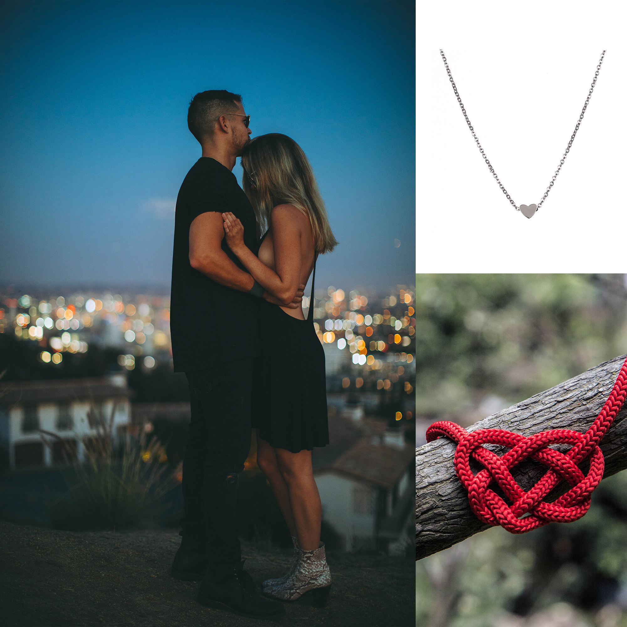 colgantes de acero forma amor