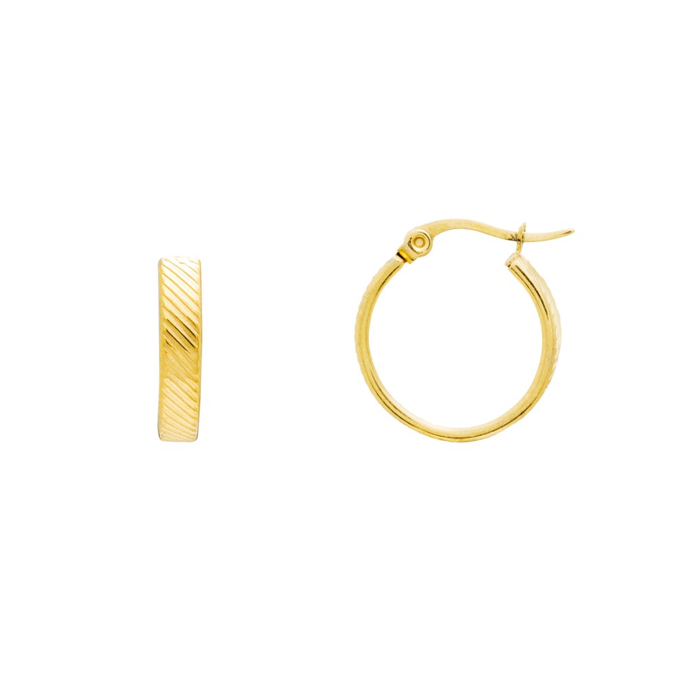 Aros Rayas 20mm en Acero Dorado