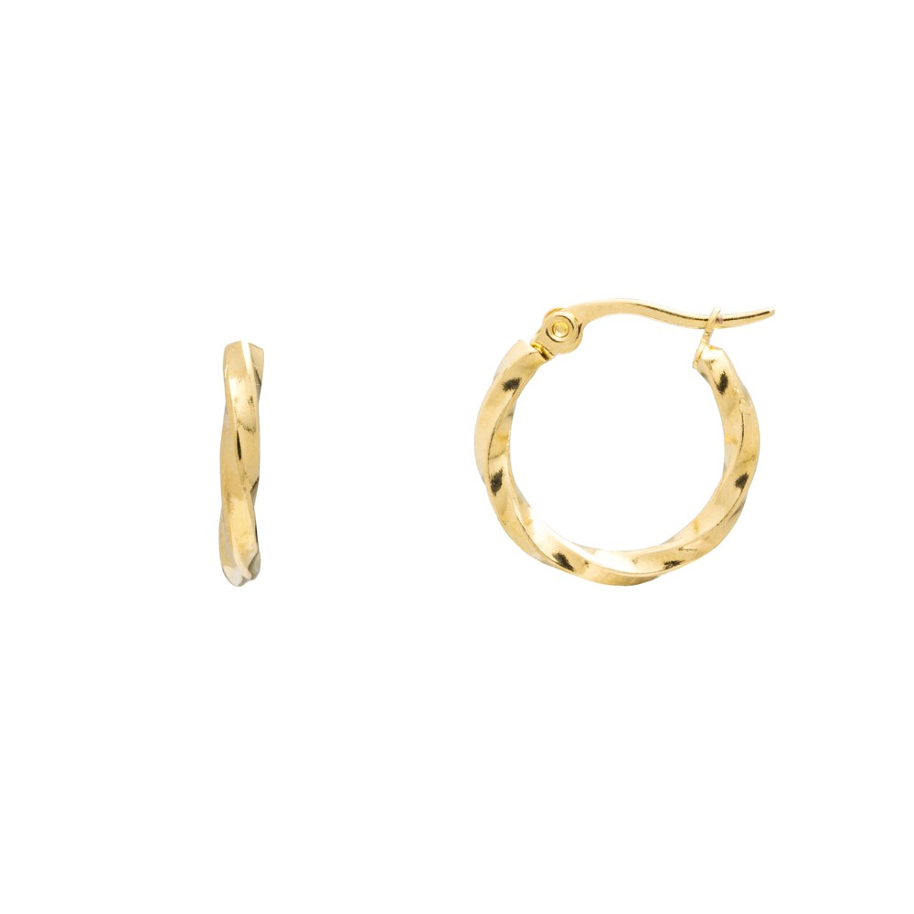 Aros Retorcidos 20mm en Acero Dorado