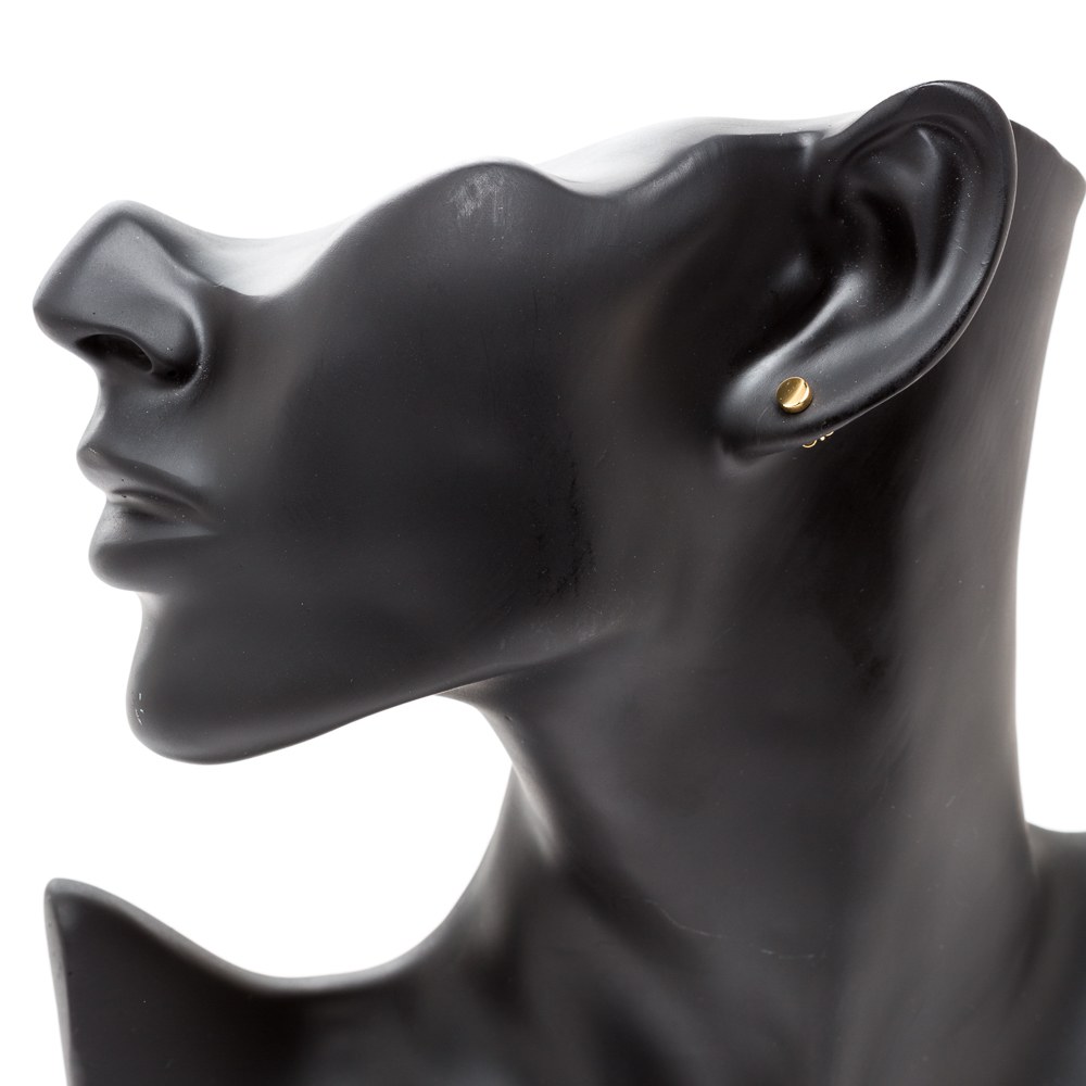 Pendientes Círculo en Acero Dorado - Imagen 2